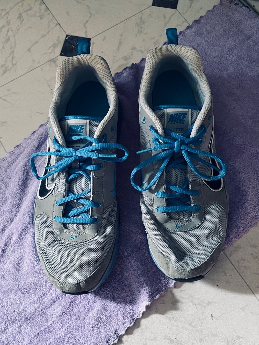 Nike Flex TR NEW Women's Cross Trainer Running Shoes Black Grey & Blue